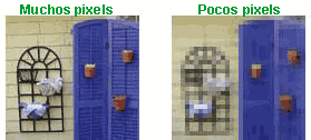 Resolucion de dos imagenes comparadas en pixeles